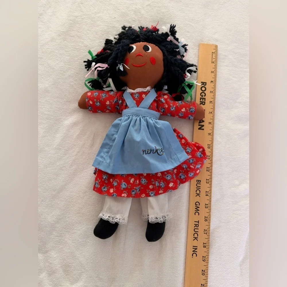 Vintage Gambina “Ninkie” Handmade African American Rag Doll Folk Art